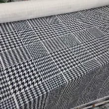 Salon Fon - Beyaz Siyah Ekose Desenli Fon Perde - Kumaşı Kalındır Duck Bezi Değildir- Siyah-Beyaz