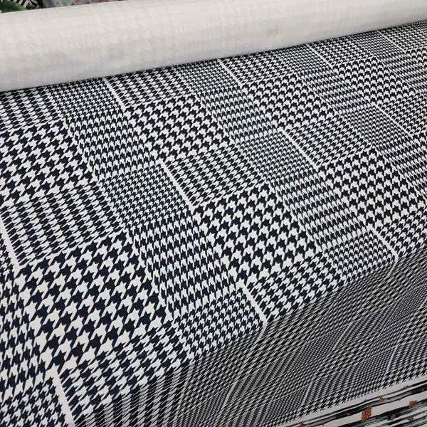 Salon Fon - Beyaz Siyah Ekose Desenli Fon Perde - Kumaşı Kalındır Duck Bezi Değildir- Siyah-Beyaz