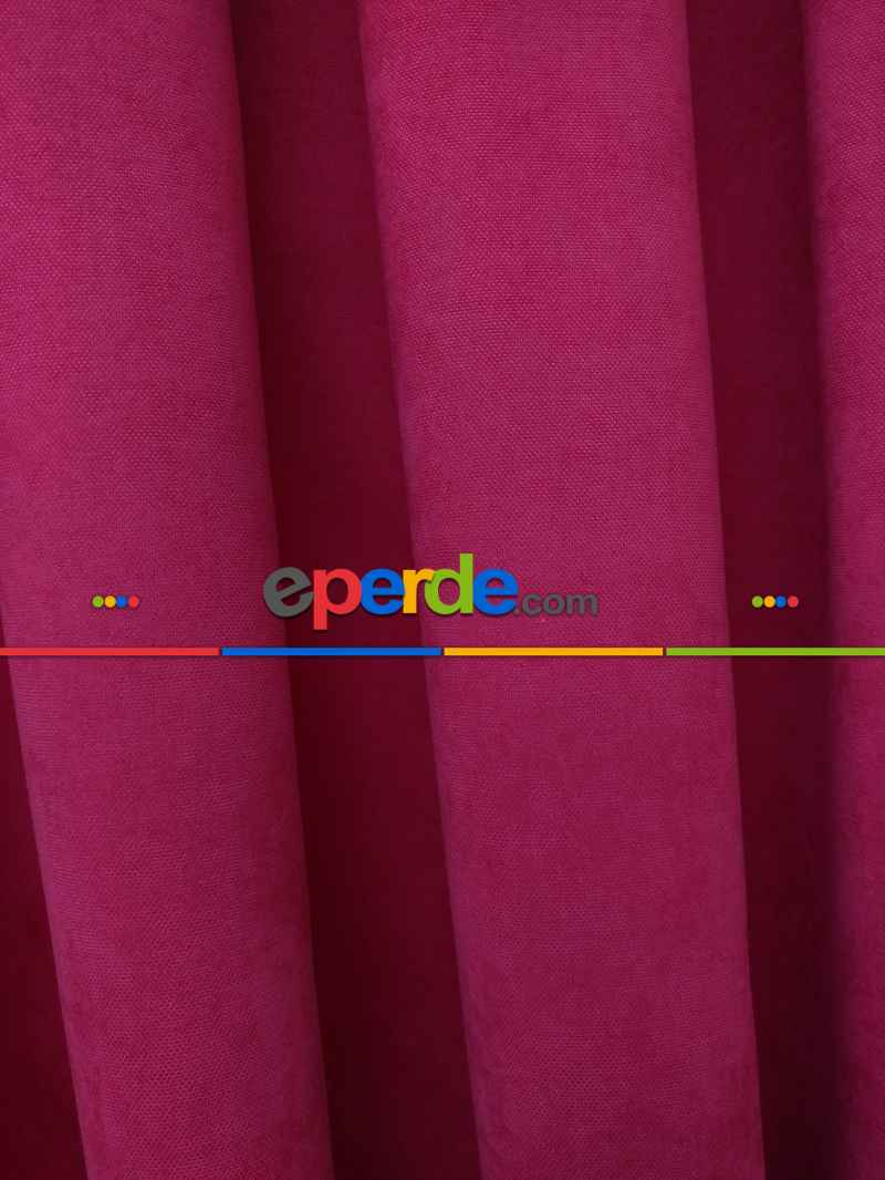 Salon Fon - Fuşya Düz Fon Perde - Fuşya