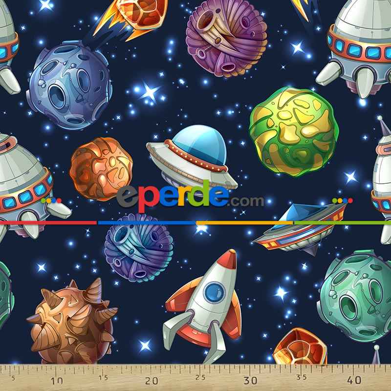 Çocuk Odası Fon Perde Evm383 _c - Kumaşı Kalındır Duck Bezi Değildir.- Lacivert-Mavi-Çok Renkli