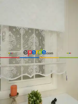 Örme Tül Stor Perde Yeni Sezon Ürünü- Beyaz-ekru