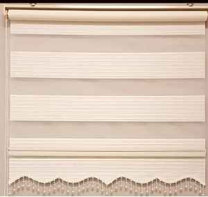 Brillant Boncuklu Zebra Perde 1.kalite Krem Kampanyalı Fiyat Hazır Zebra Perde