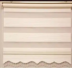 Brillant Boncuklu Zebra Perde 1.kalite Krem Kampanyalı Fiyat Hazır Zebra Perde