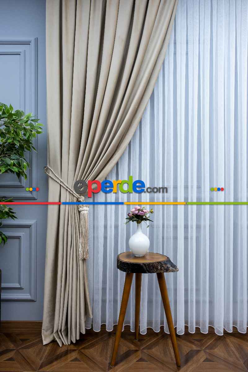 Yatak Odası Fon Orjinal Örme İpek Kadife ( İthal ) Bal Köpüğü Krem