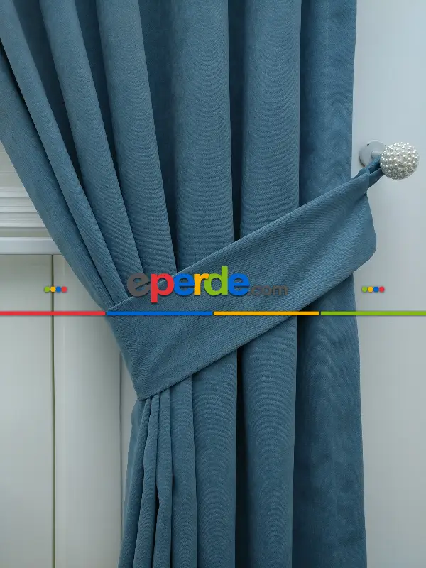 Mavi - Düz Fon Perde (180)- Mavi