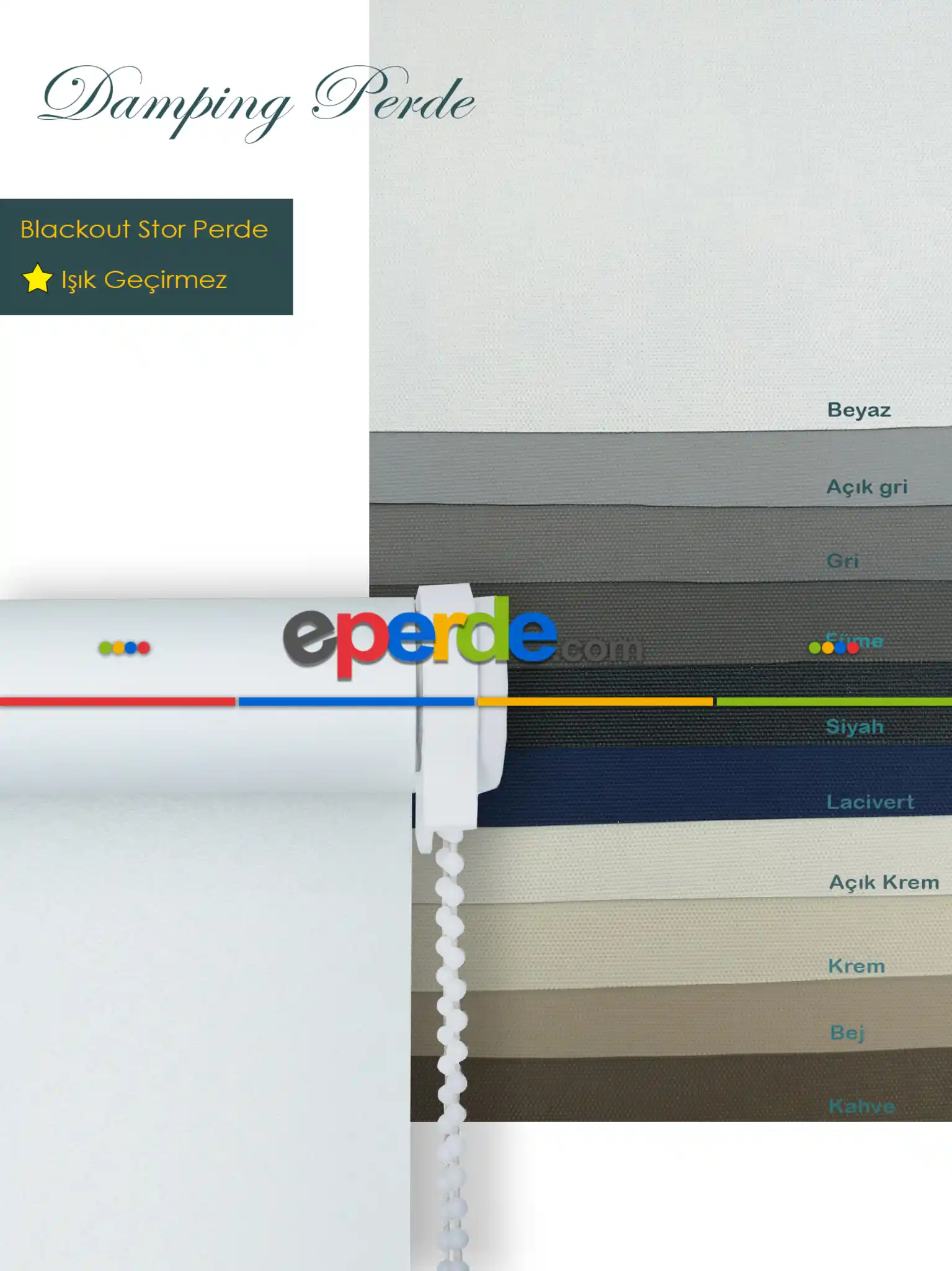 Karartma Blackout Stor Perde - Işık Geçirmeyen Stor - Beyaz Gri Siyah Krem Bej Kahve- Siyah-gri-füme-antrasit-beyaz-krem-bej-krem Açık-gri Açık-kahve