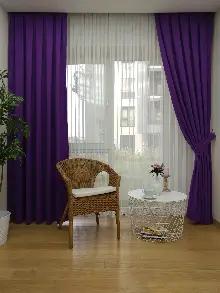 Mor Düz Fon Perde - Mor
