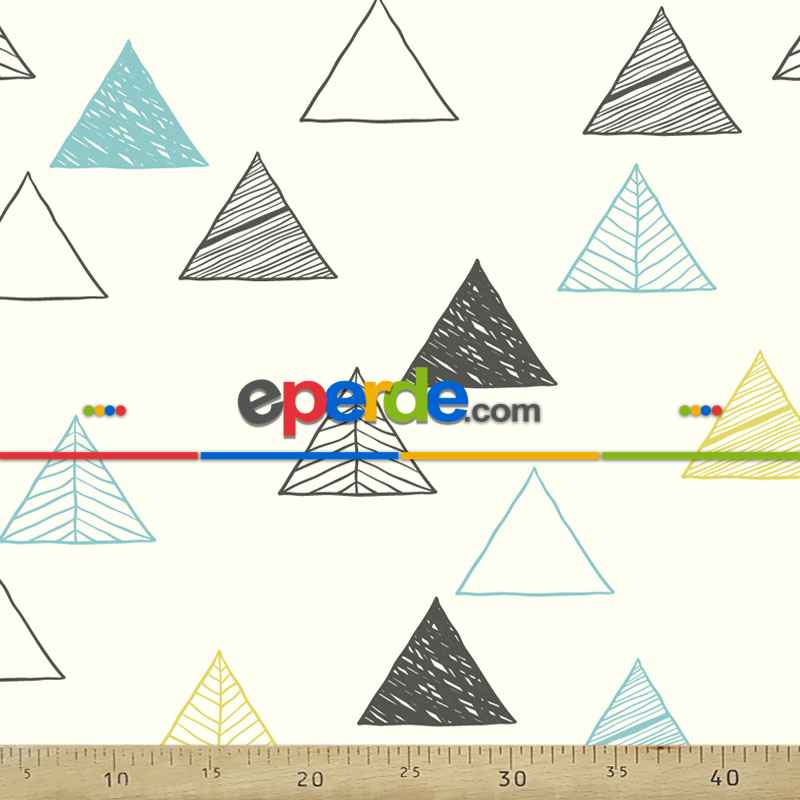 Popart Desenli Fon Perde Evm353-1 Kumaşı Kalındır Duck Bezi Değildir- Siyah-Mavi-Beyaz