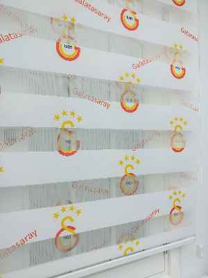 Gs Galatasaray Zebra Perde- Kırmızı-Sarı