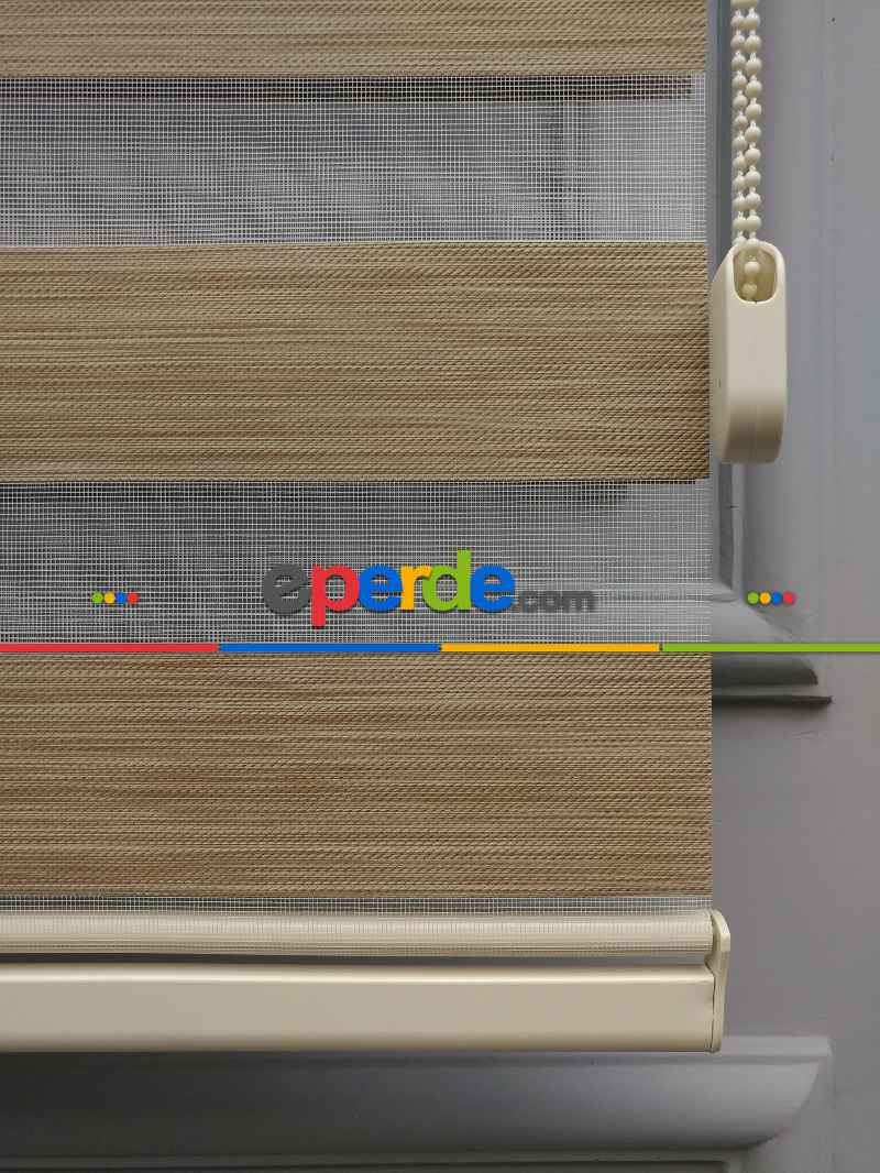 2025 Sezonu - Karartma Zebra Perde - Blackout Zebra Perde-ışık Geçirmez Zebra Perde- Kahve