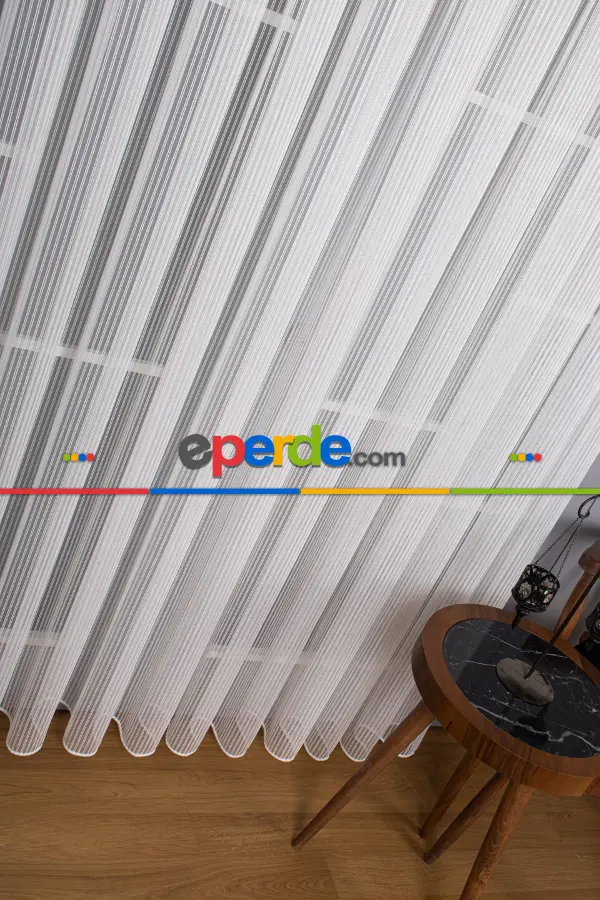 Oturma Odası - Zincir Simli Tül Perde - Kurşunlu Tül