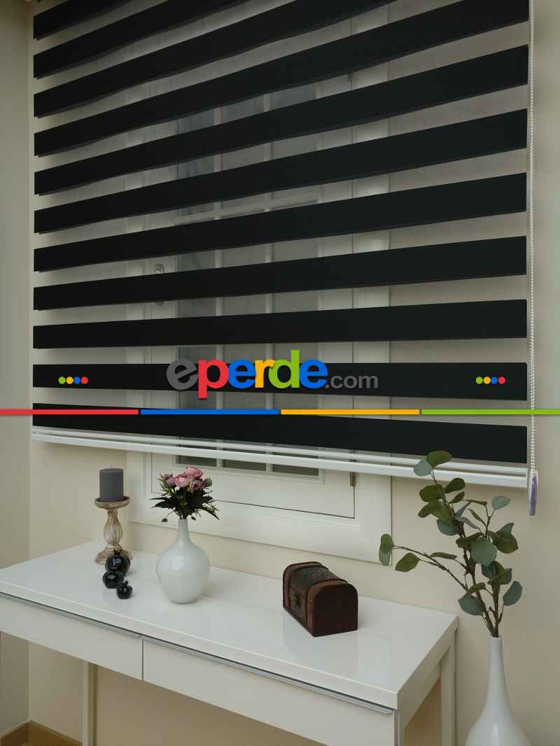 Zebra Perde - Düz Zebra Zebra ( Eco Serisi )- Siyah