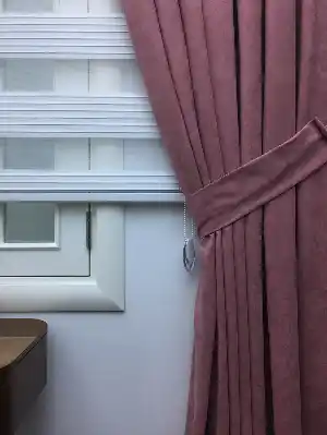 Pembe Düz Fon Perde (280 Eninde)- Pembe