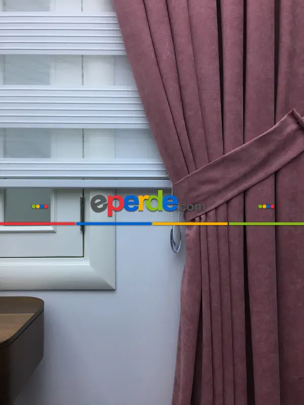 Pembe Düz Fon Perde (280 Eninde)- Pembe