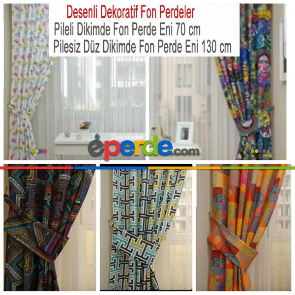 Etnik Desenli Fon Perde Evm396 _e - Kumaşı Kalındır Duck Bezi Değildir.- Sarı-Beyaz