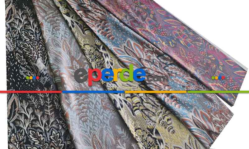 Taç Amazon Renkli Yaprak Model Pano Fon Perde 70cm X 290cm 