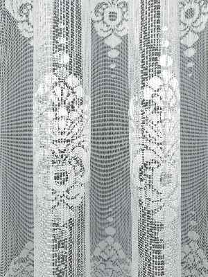 Serpme Damask Desenli Fransız Dantel Tül Perde- Ekru