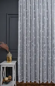 Yıldız Desenli Tül Perde - Kız/erkek Çocuk Odası Ve Bebek Odası Tül Perde