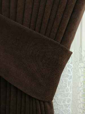 Kahverengi Düz Fon Perde ( En 150cm Dökümlü Fon )- Acı Kahve