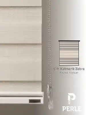 Perle Krem Renk Bambu Stor Zebra Perde Yüksek Kalite Alüminyum Kasa Soft Bamboo
