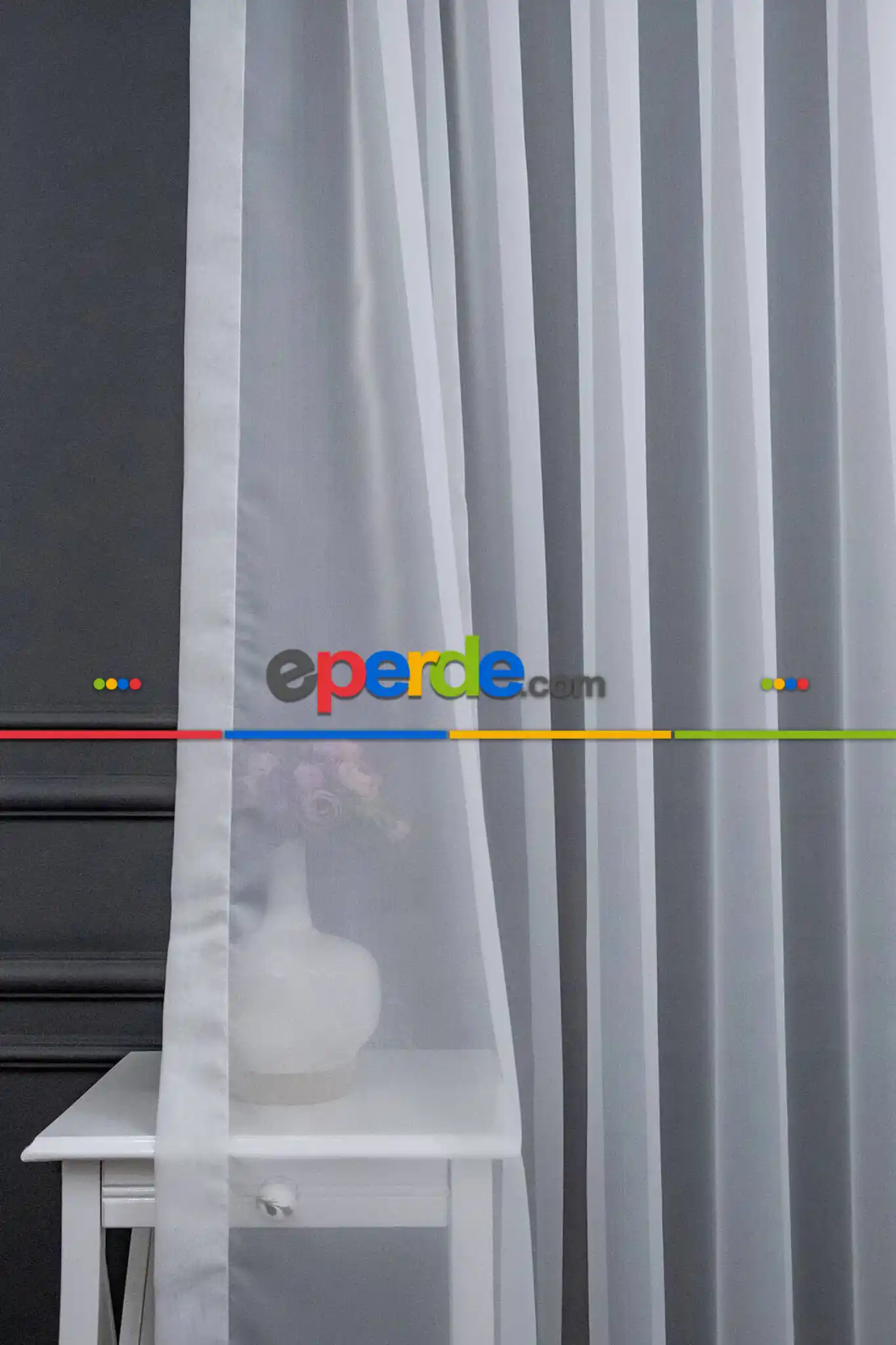 Crop Beyaz Sade Kar Beyaz Bembeyaz Sade Kırışmaz Ütü İstemez Tül Perde