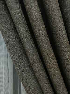 Keten Koyu Gri Düz Fon Perde- Antrasit