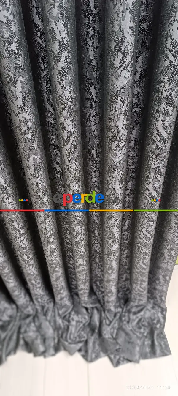 Yatak Odası - 2023 Elit Modern Desenli Fosforlu İplik Dokuma Fon Perde - 2