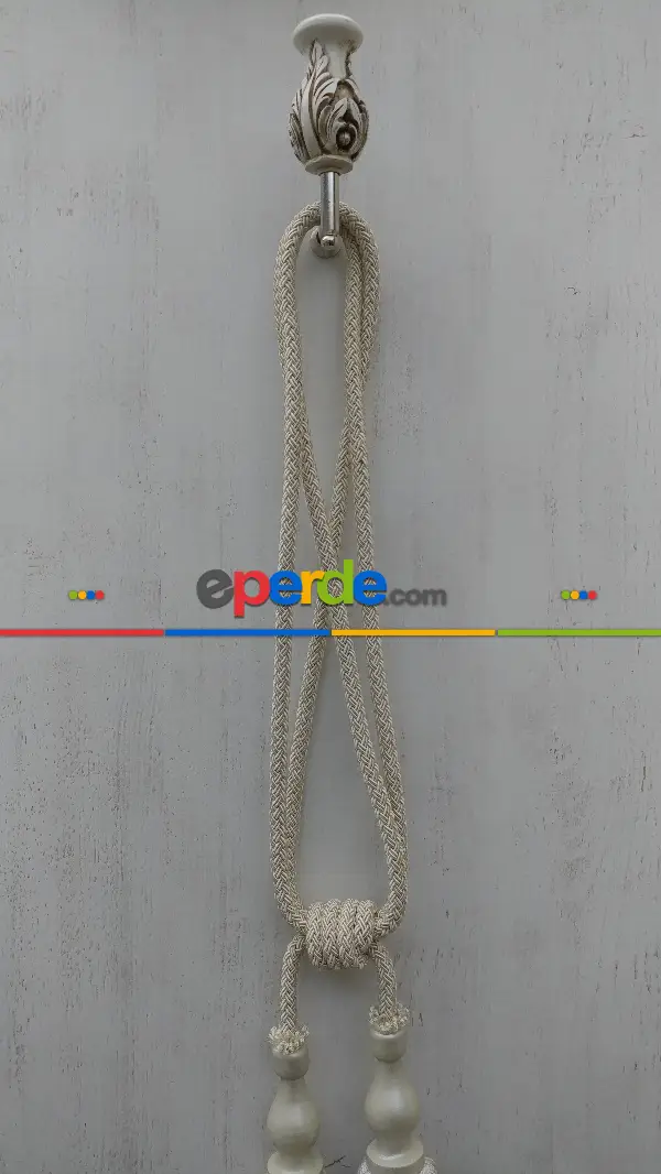 Tassel Krem Braçol Perde Bağı- Krem Açık
