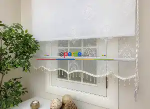 Örme Tül Stor Perde- Ekru