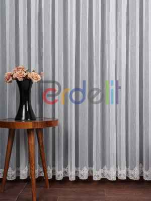 Etek Ucu Nakış İşlemeli Tül Perde