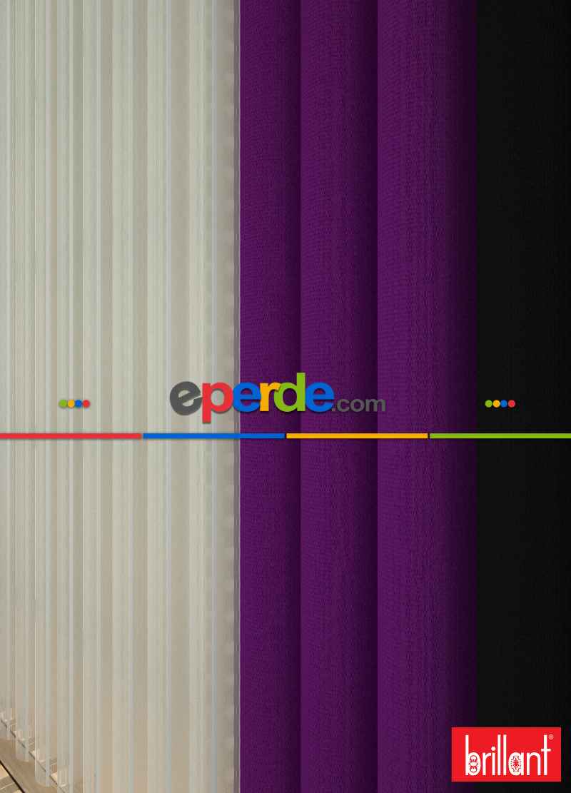 Brillant Akıllı Tül Siyah-mor Perde Tül Dikey Zebra Perde Düz 1. Kalite