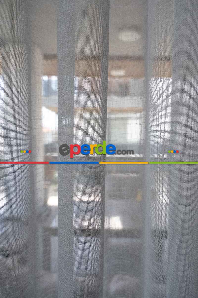 Oturma Odası - Naturel Keten Tül - Ekru - Kurşunlu Tül