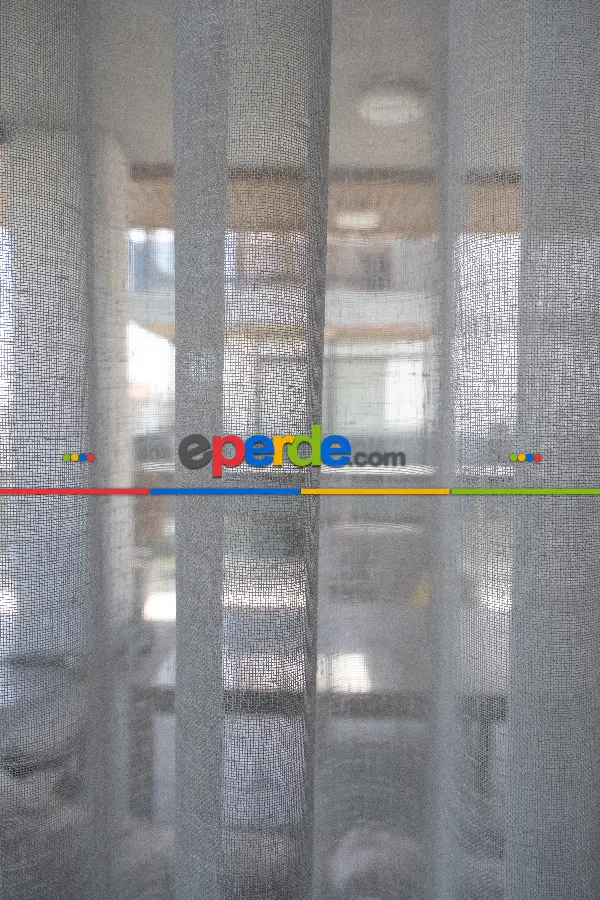 Naturel Keten Tül - Ekru - Kurşunlu Tül