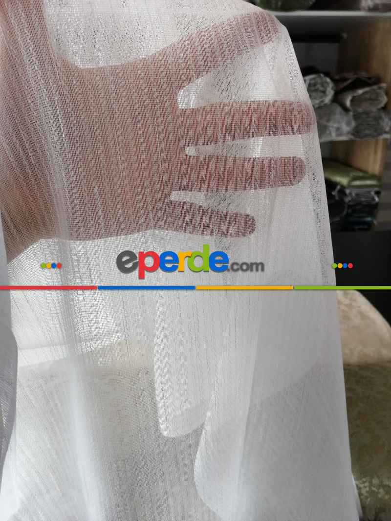 Balık Sırtı Serpme İzmir Serisi Tül - Ekru