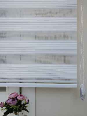 %40 Indirimli !!! Beyaz Dar Plise Zebra Perde Ozel Fiyat- Beyaz