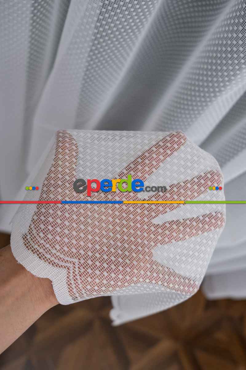 Taç Benekli Tül Kırışmaz Ütü İstemez Tasarım Model Tül