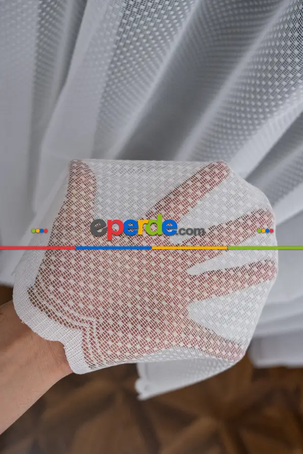 Taç Benekli Tül Kırışmaz Ütü İstemez Tasarım Model Tül