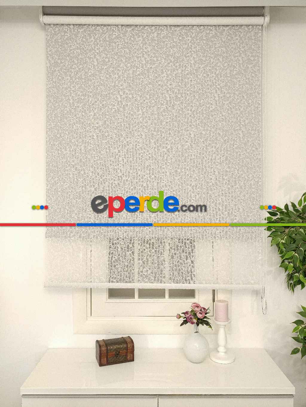 Çiftli Sistem Tül Stor Beyaz Örme Tül 2025- Beyaz