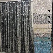 Oturma Odası -  Geniş Enli Jakarlı Dokuma Salon Yatak Odası Lüks Perdeler 8 Renk Seçenekli