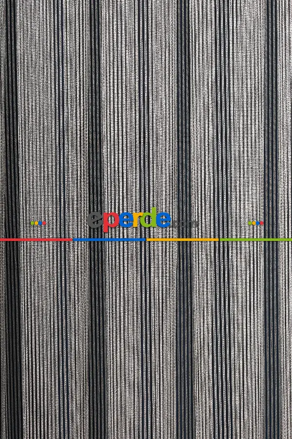 Salon Tül Modelleri - Luka Ekru-siyah Düz Tül Perde Ütü İstemez