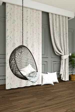 Soft Kuru Çiçekler Baskılı Fon Perde