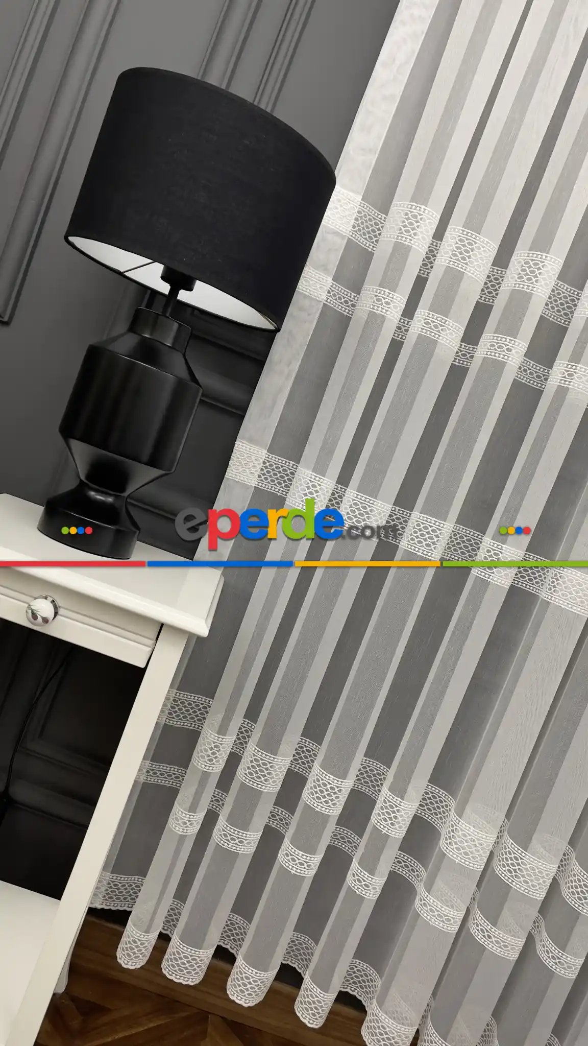 Salon - Premium Seri Trend Perde Modelleri 2023-kabartma Atlas İplikle Nakışlı İşleme Tül Perde 04