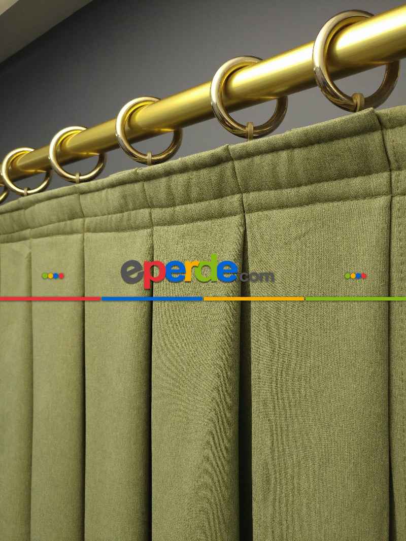 Salon Perdesi - Modern Bordürlü Salon Fon Perdesi İkon 2021 Elıte- Siyah