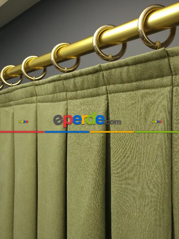 Salon Perdesi - Modern Bordürlü Salon Fon Perdesi İkon 2021 Elıte- Siyah