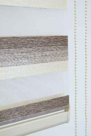 Krem-kahve Bambu Zebra Perde- Kahverengi-krem