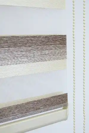 Krem-kahve Bambu Zebra Perde- Kahverengi-krem