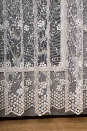 Bahar Dalı Brode Işlemeli Tül Perde - Çiçek Desenli