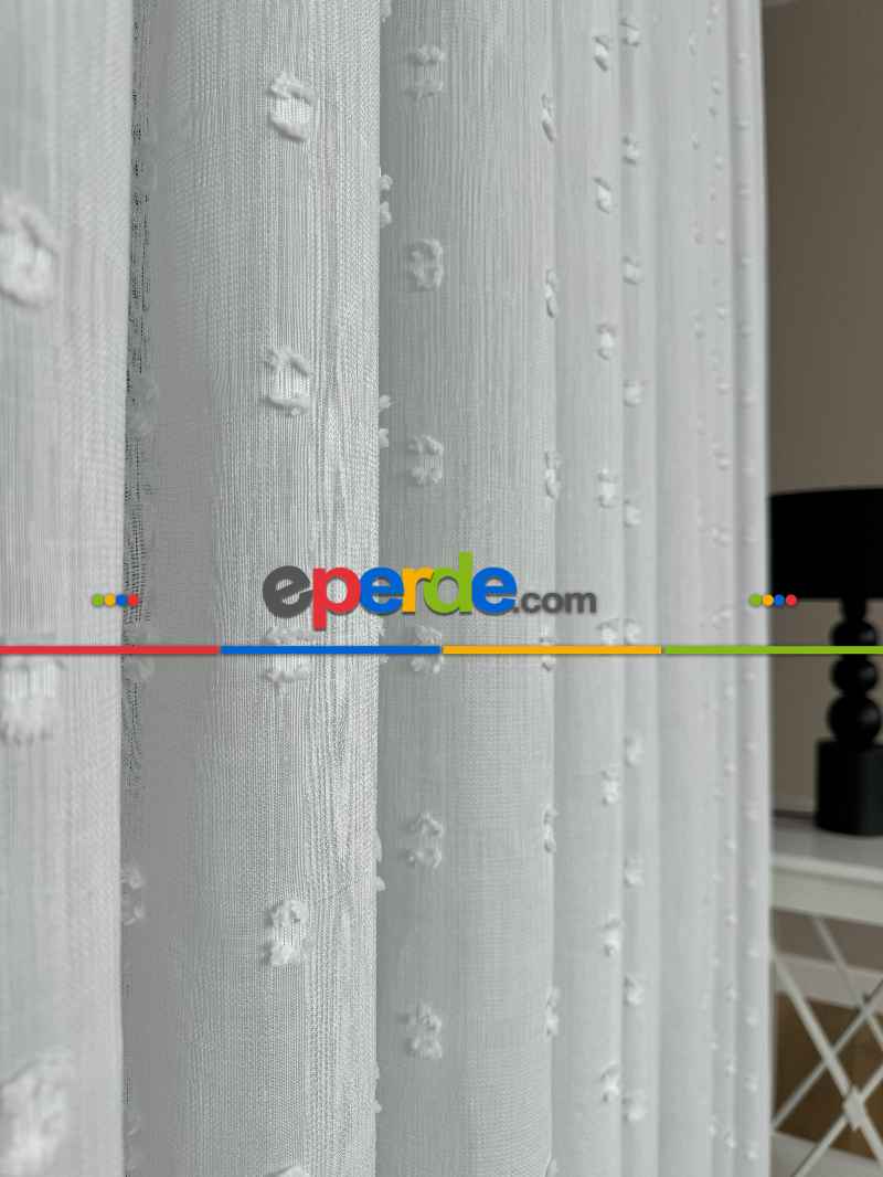 Kabartmalı Tül Perde, Premium Seri, Kurşunlu Tül