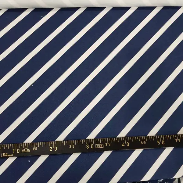 Bebek Odası - Marin Serisi Çizgili Desenli Fon Perde Evm1512-8 Kumaşı Kalındır Duck Bezi Değildir- Lacivert-Beyaz