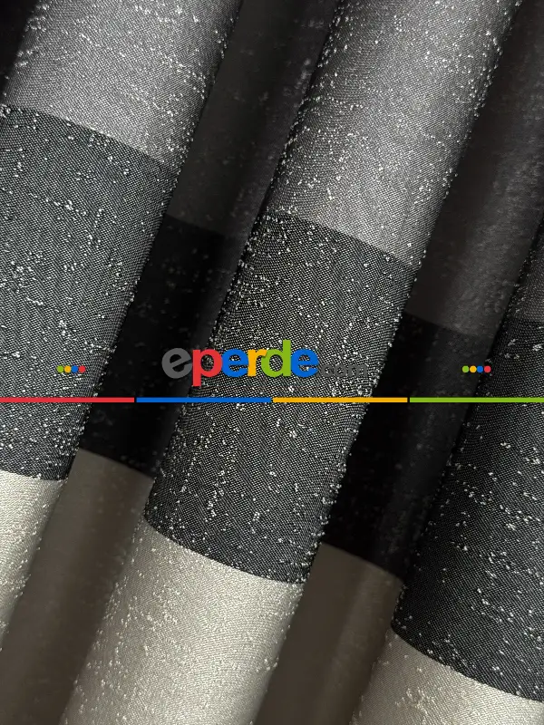 Yatak Odası - Gri Kum Beji Jakar Dokuma Fon Perde, Parlak Zemin